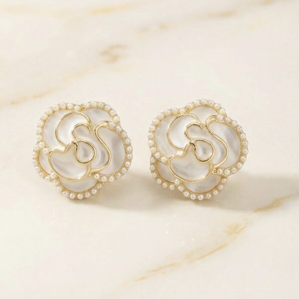 Aretes en Rodio Blanco con Dorado ZARC01-245