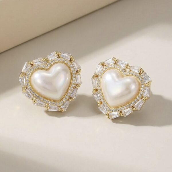 Aretes en Rodio Dorados con Blanco ZARC01-325