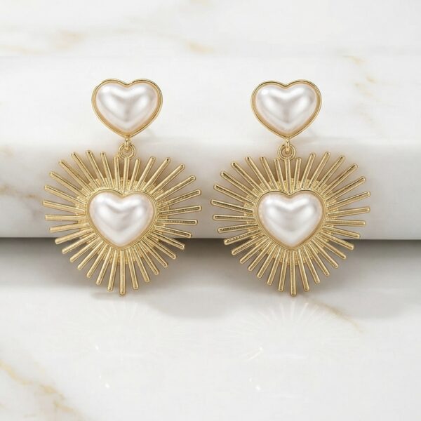 Aretes en Rodio Dorados con Blanco ZARC01-326