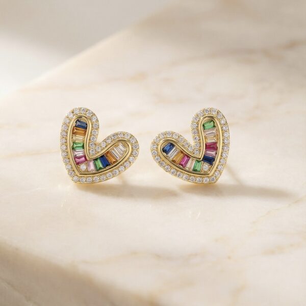 Aretes en Rodio Dorados con Multicolor ZARC01-333