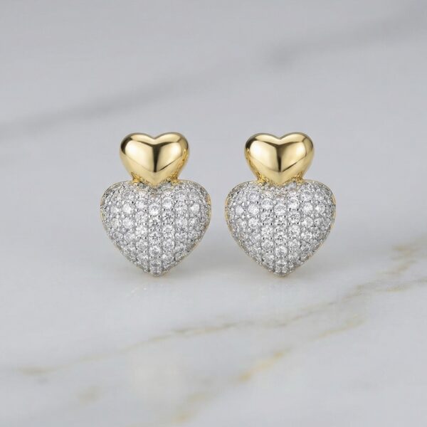 Aretes en Rodio Dorados con Plateado ZARC01-337