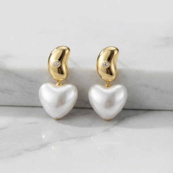 Aretes en Rodio Dorados con Blanco ZARC01-357