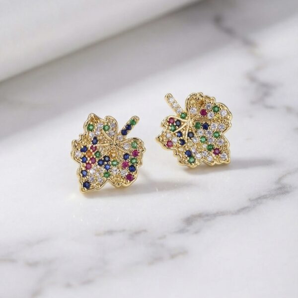 Aretes en Rodio Dorados Multicolor ZARC01-446