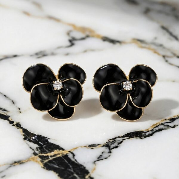 Aretes en Rodio Negros ZARC01-574