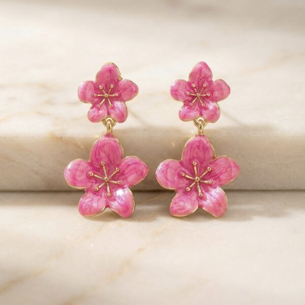 Aretes en Rodio Fucsia ZARC01-681