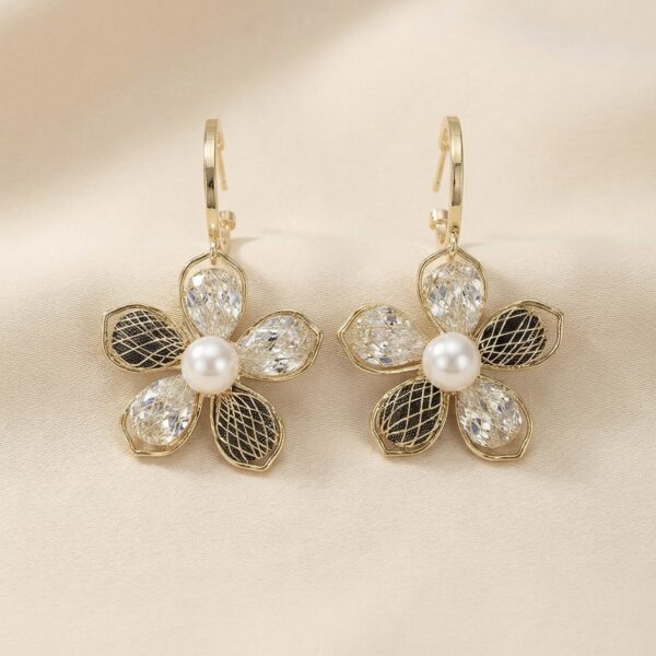 Aretes en Rodio Dorados, Negro y Plateado ZARC01-683