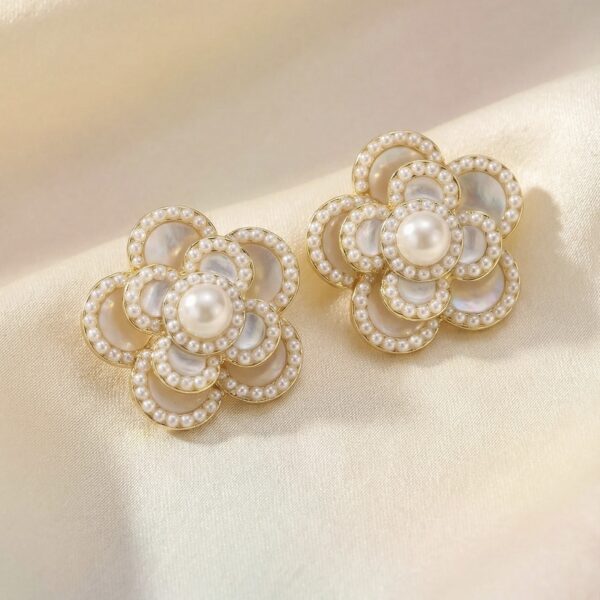 Aretes en Rodio Blancos con Perlas ZARC01-684