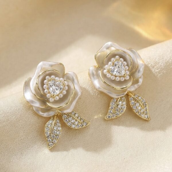 Aretes en Rodio Blanco Perlado ZARC03-101