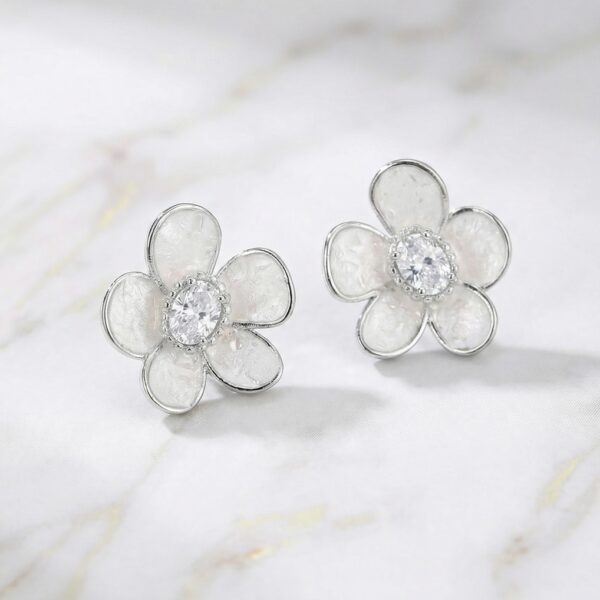 Aretes en Rodio Blanco con Plateado ZARC03-102