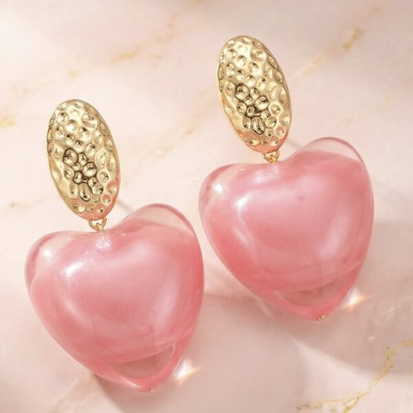 Aretes en Resina y Rodio Rosados con Dorado ZARC03-120.R