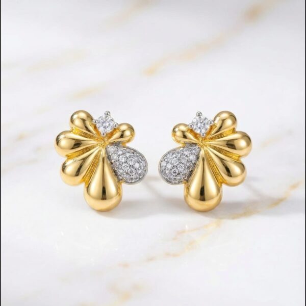 Aretes en Rodio Dorado con Plateado ZARC03-31