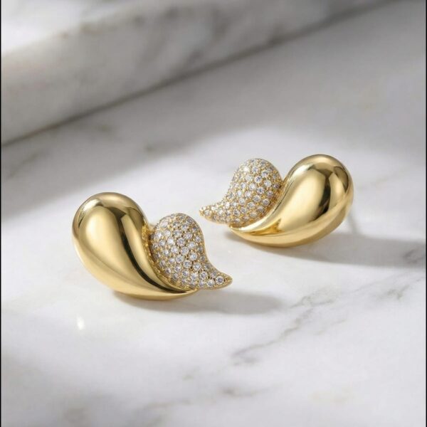 Aretes en Rodio Dorado con Plateado ZARC03-32