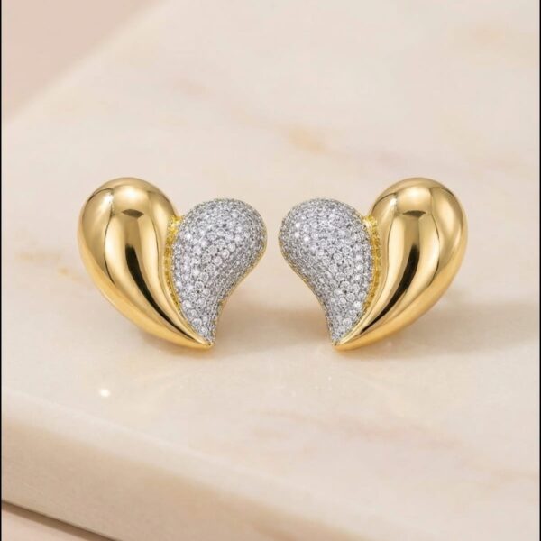 Aretes en Rodio Dorado con Plateado ZARC03-34