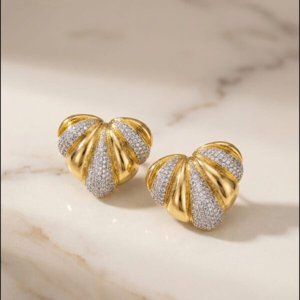 Aretes en Rodio Dorados con Plateado ZARC03-35