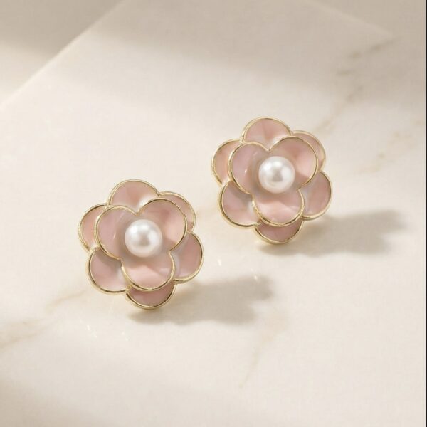 Aretes en Rodio Palo de Rosa con Dorado ZARC03-66