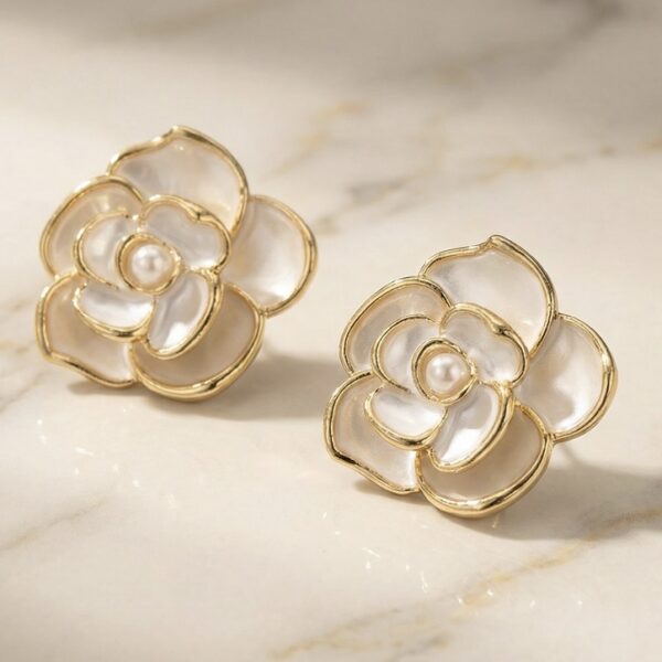 Aretes en Rodio Blanco con Dorado ZARC03-70.B