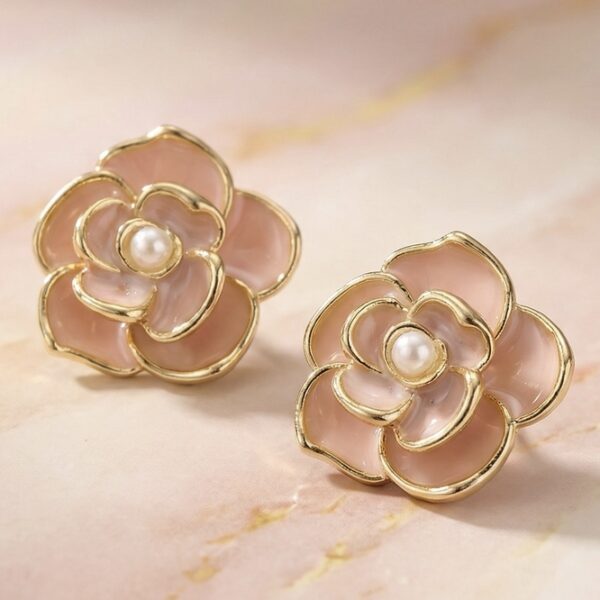 Aretes en Rodio Palo de Rosa con Dorado ZARC03-70.R