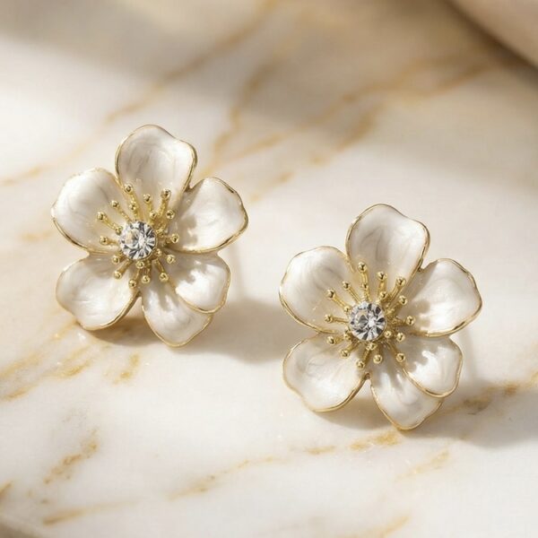 Aretes en Rodio Blanco con Dorado ZARC03-71