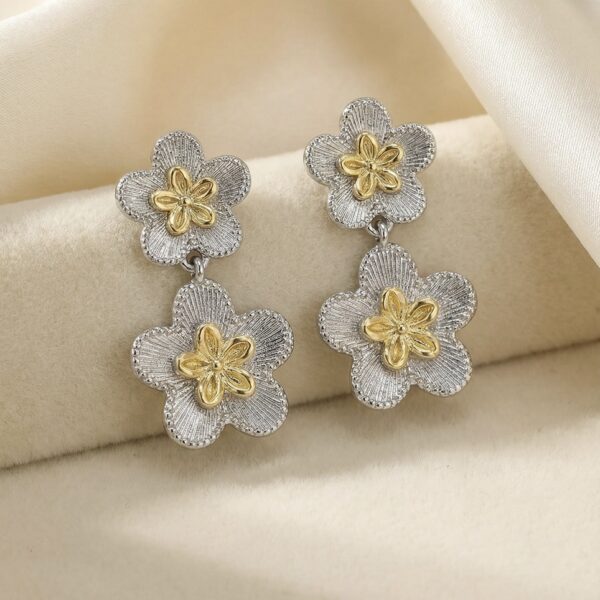 Aretes en Rodio Plateados con Dorado ZARC03-89