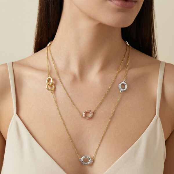 Collar Tres Oros (Dorado, Plateado, Oro Rosa) ZCOC01-141