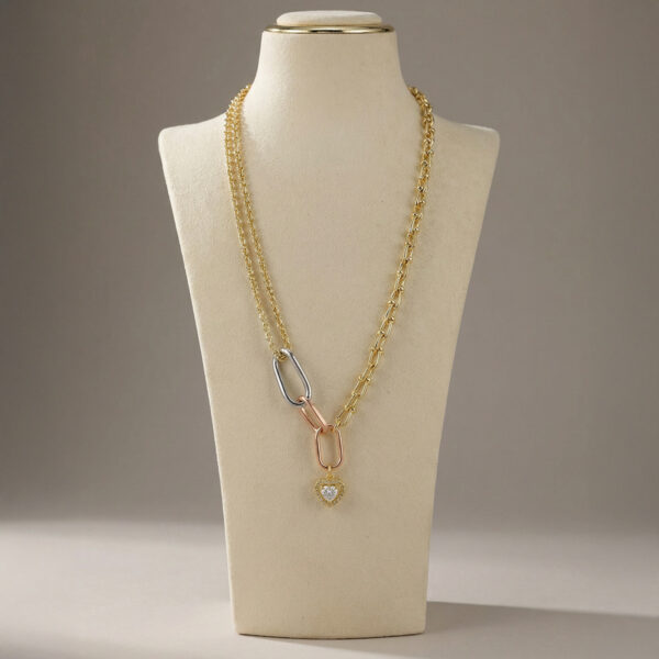 Collar Tres Oros (Dorado, Plateado, Oro Rosa) ZCOC03-04