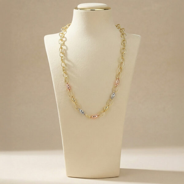 Collar Tres Oros (Dorado, Plateado, Oro Rosa) ZCOC03-09