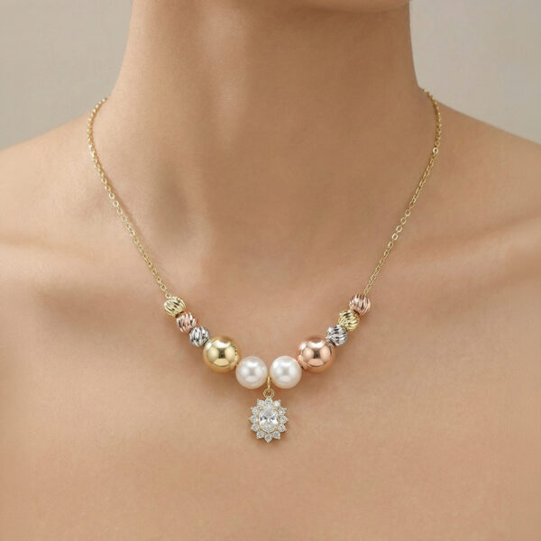 Collar Tres Oros (Dorado, Plateado, Oro Rosa) ZCOC03-14