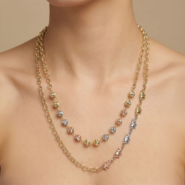 Collar Tres Oros (Dorado, Plateado, Oro Rosa) ZCOC03-17