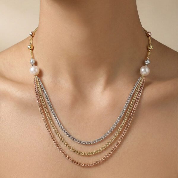 Collar Tres Oros (Dorado, Plateado, Oro Rosa) ZCOC03-21