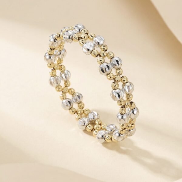 Pulsera Dorada con Plateado en Rodio ZPUC01-20