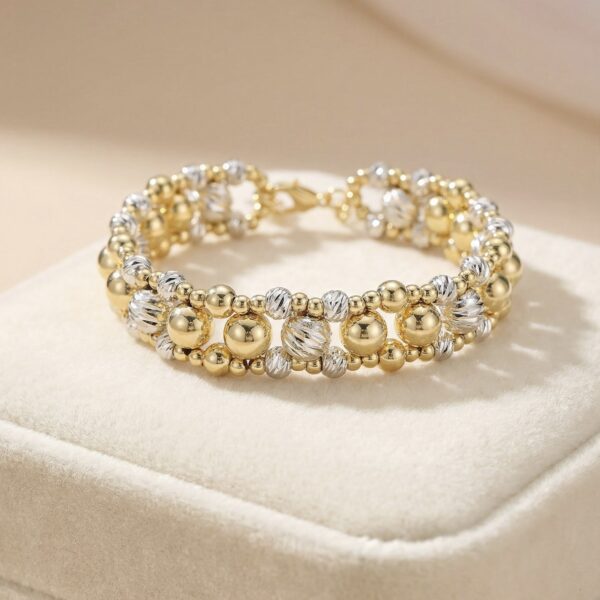 Pulsera Dorada con Plateado en Rodio ZPUC01-25