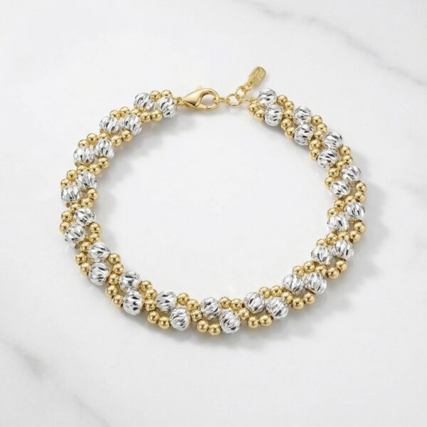 Pulsera Dorada con Plateado en Rodio ZPUC01-26