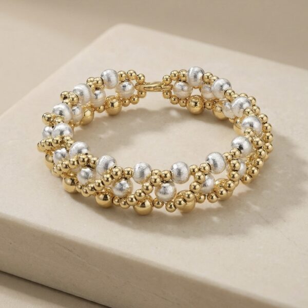 Pulsera Dorada con Plateado en Rodio ZPUC01-27