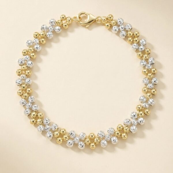 Pulsera Dorada con Plateado en Rodio ZPUC01-28