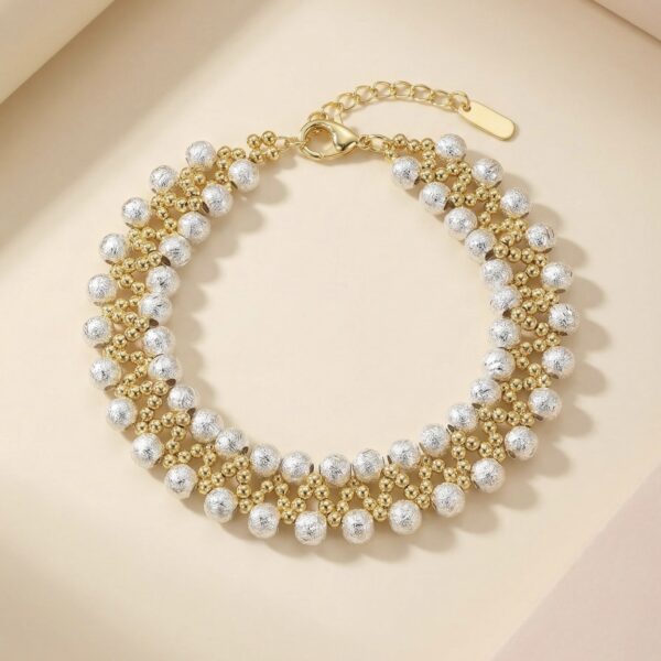 Pulsera Dorada con Plateado en Rodio ZPUC01-29