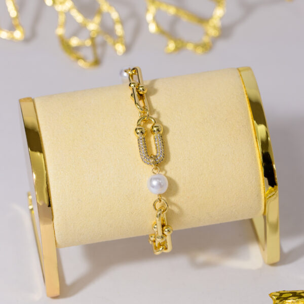 Pulsera Dorada en Rodio ZPUC01-88