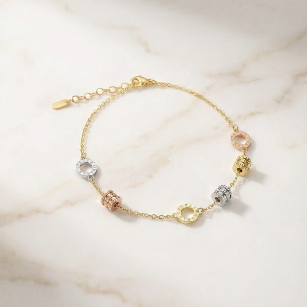 Pulsera Tres Oros en Rodio ZPUC03-01