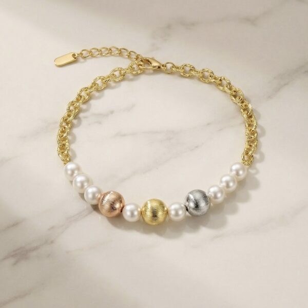 Pulsera Tres Oros en Rodio ZPUC03-04