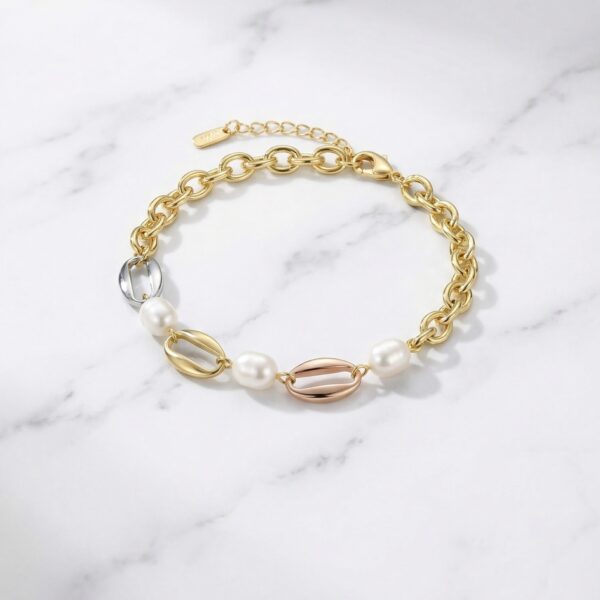 Pulsera Tres Oros en Rodio ZPUC03-08