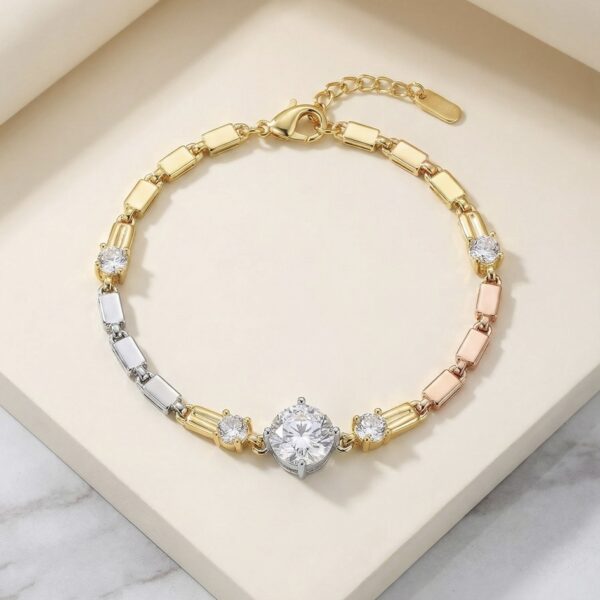 Pulsera Tres Oros en Rodio ZPUC03-10