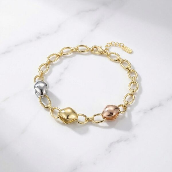 Pulsera Tres Oros en Rodio ZPUC03-15