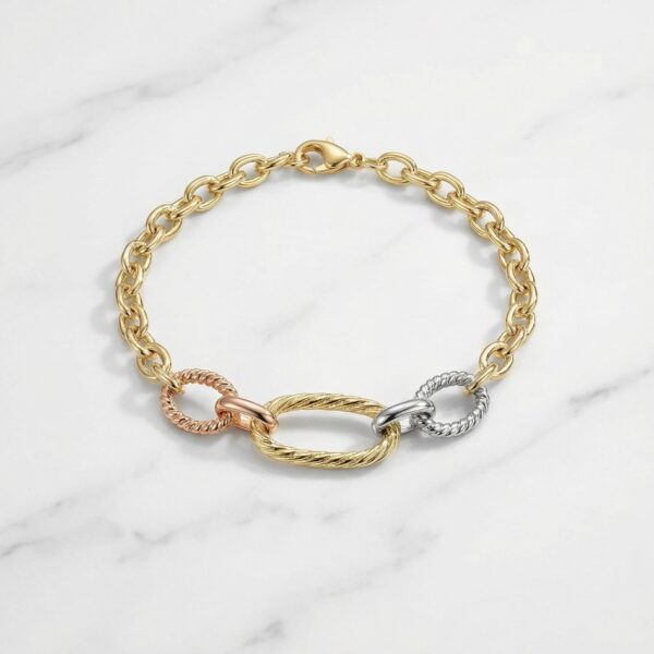 Pulsera Tres Oros en Rodio ZPUC03-18