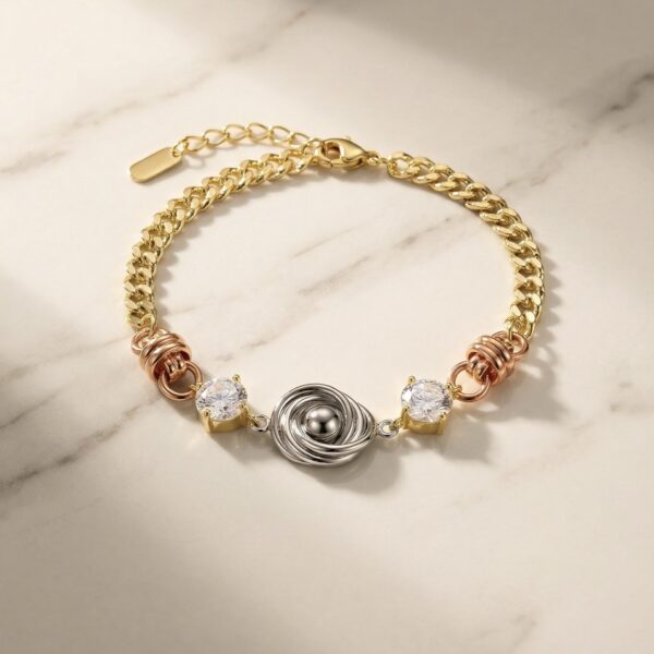 Pulsera Tres Oros en Rodio ZPUC03-23