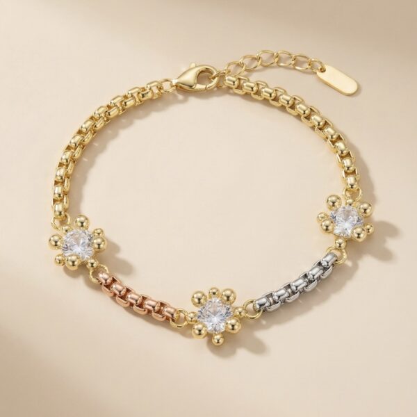 Pulsera Tres Oros en Rodio ZPUC03-24