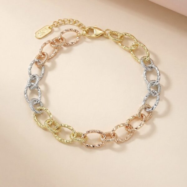 Pulsera Tres Oros en Rodio ZPUC03-34