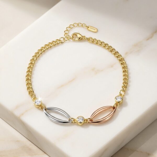 Pulsera Tres Oros en Rodio ZPUC03-38