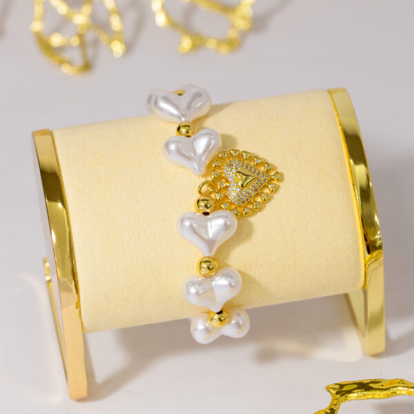 Pulsera Dorada con Blanco en Rodio ZPUC04-01