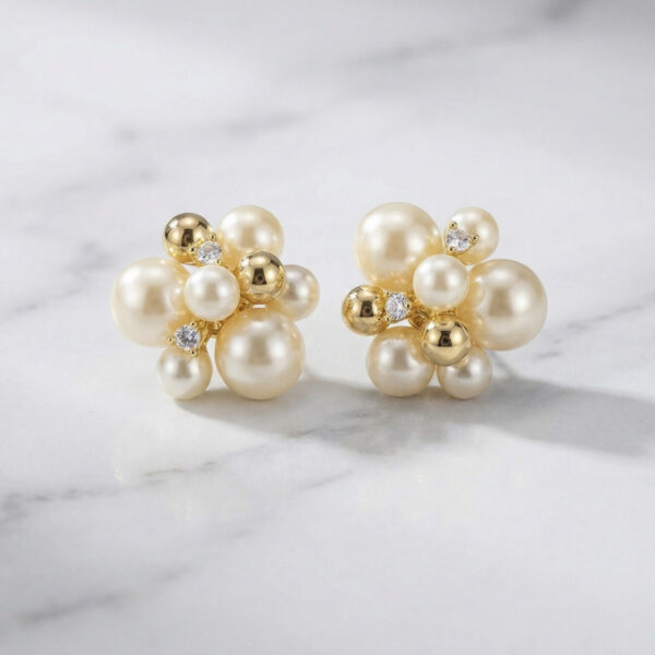 Aretes Dorados con Blanco Toscana