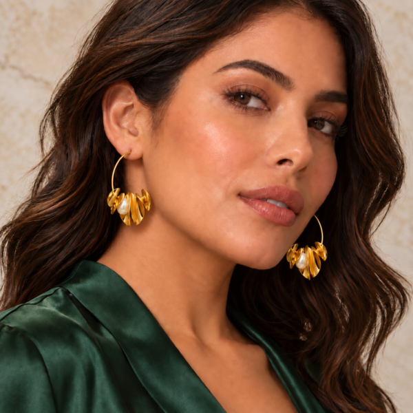 Aretes dorados Amapola de ZYRAL - foto 2