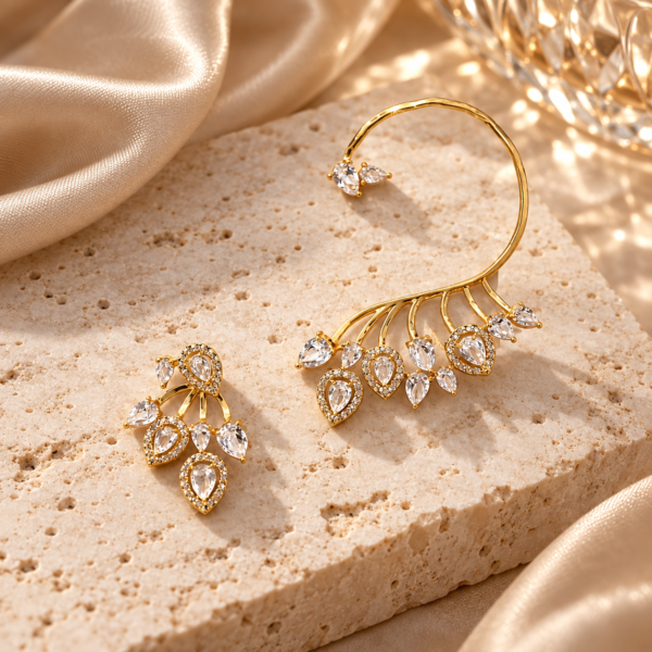 Aretes dorados Bianca de ZYRAL